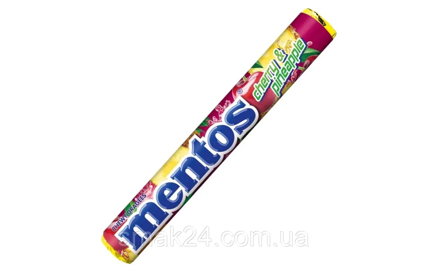 Жевательные драже вишня, ананас Mentos cherry pineapple 38 г