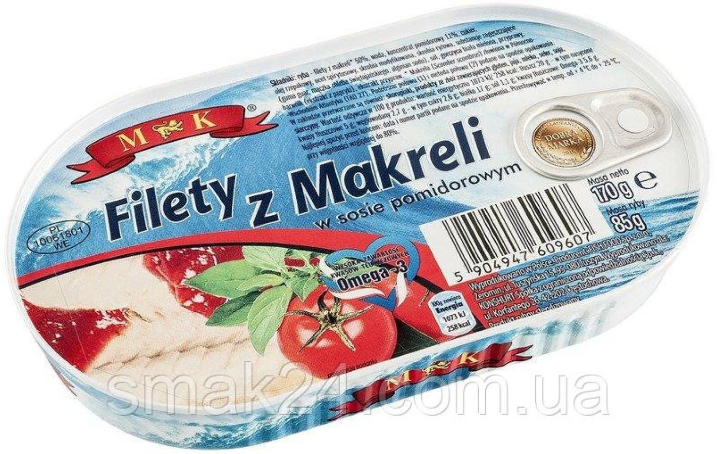 Филе макрели в томатном соусе Filety z makreli w sosie pomidorowym 170 г Польша