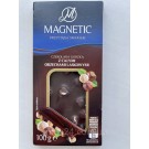 Шоколад чорний БЕЗ ДОДАВАННЯ ЦУКРУ з цільним фундуком Magnetic 100г
