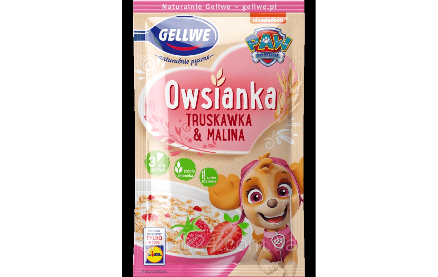 Овсянка Клубнично-Малиновая PAW PATROL Gellwe Owsianka 42г  Польша