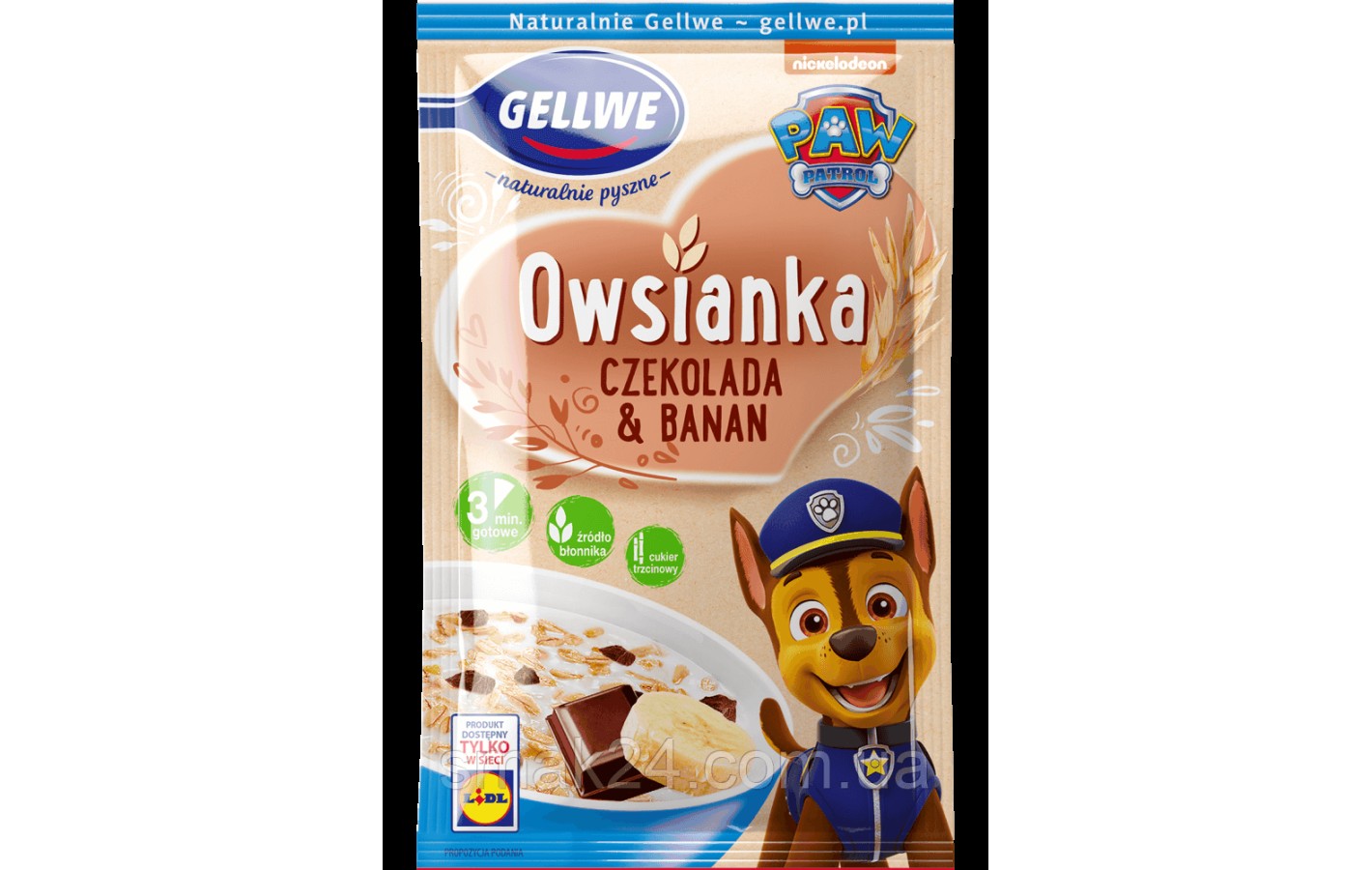 Вівсянка Шоколадно-Бананова PAW PATROL Gellwe Owsianka 45 г Польща