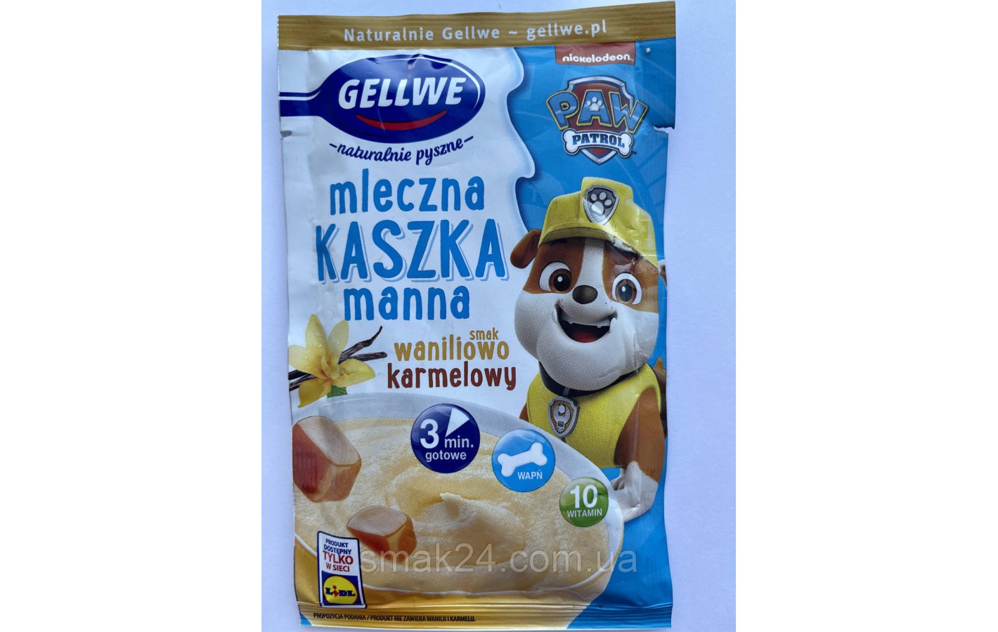 Манна Кашка з Ванільно-Карамельним смаком з вітамінами PAW PATROL Gellwe Kaszka 50г Польща