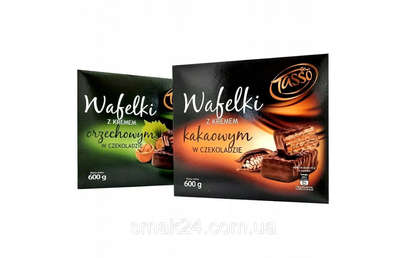 Вафлі в шоколаді з горіховим кремом Tasso Wafelki 600г