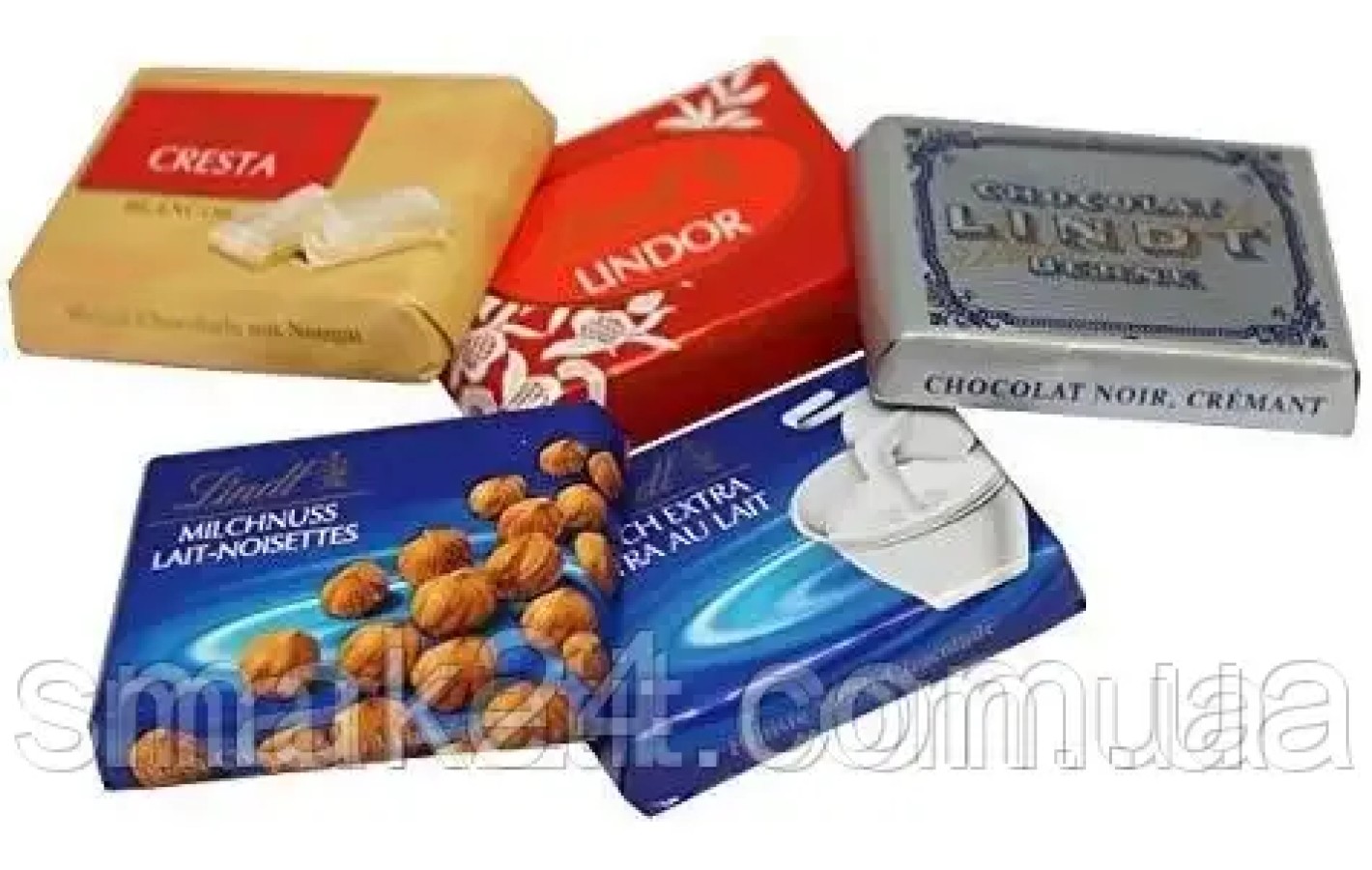 Швейцарські шоколадки Асорті Lindt Swiss Premium 6 видів 1 кг (155шт) Швейцарія