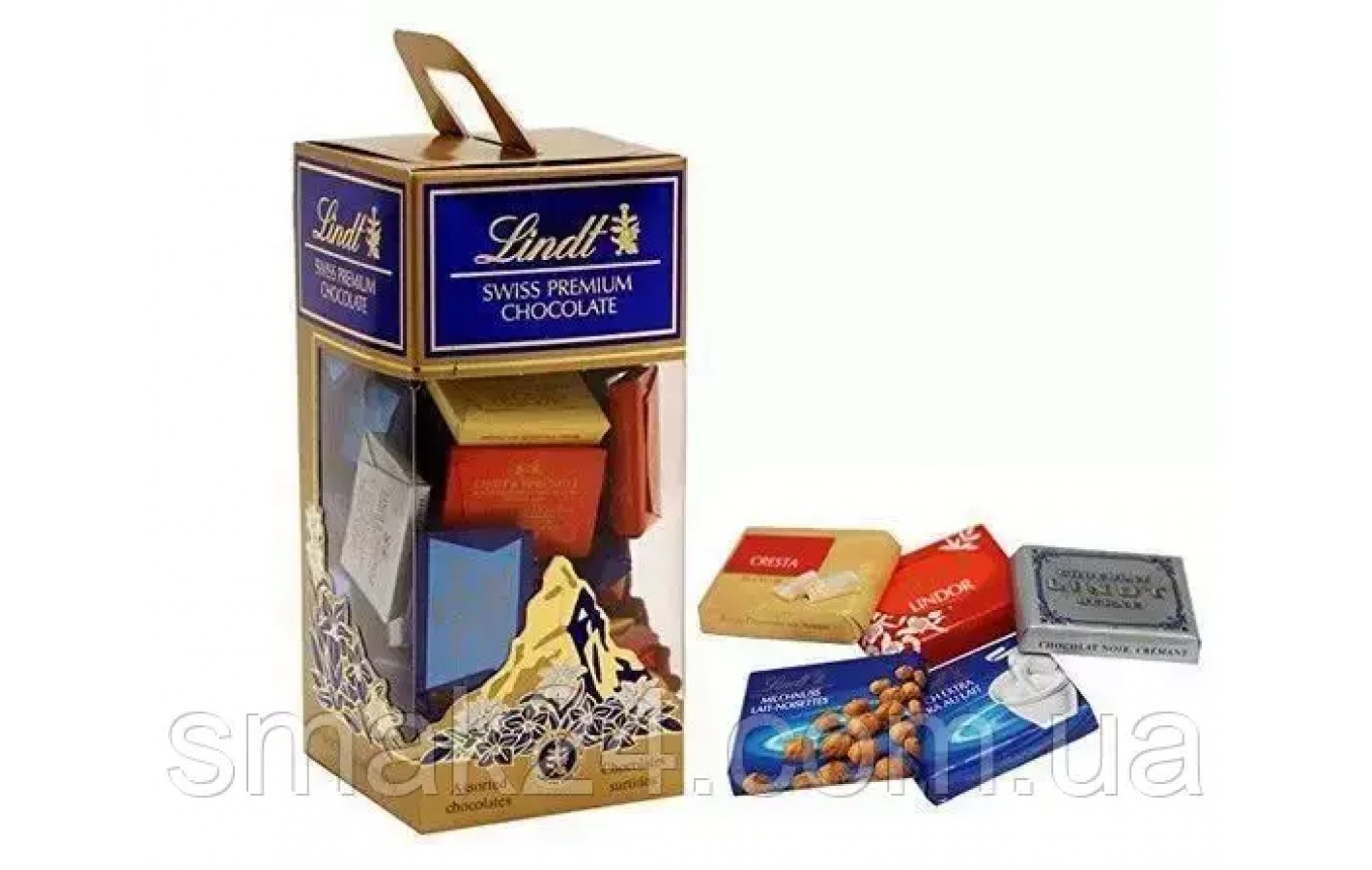 Швейцарські шоколадки Асорті Lindt Swiss Premium 6 видів 1 кг (155шт) Швейцарія