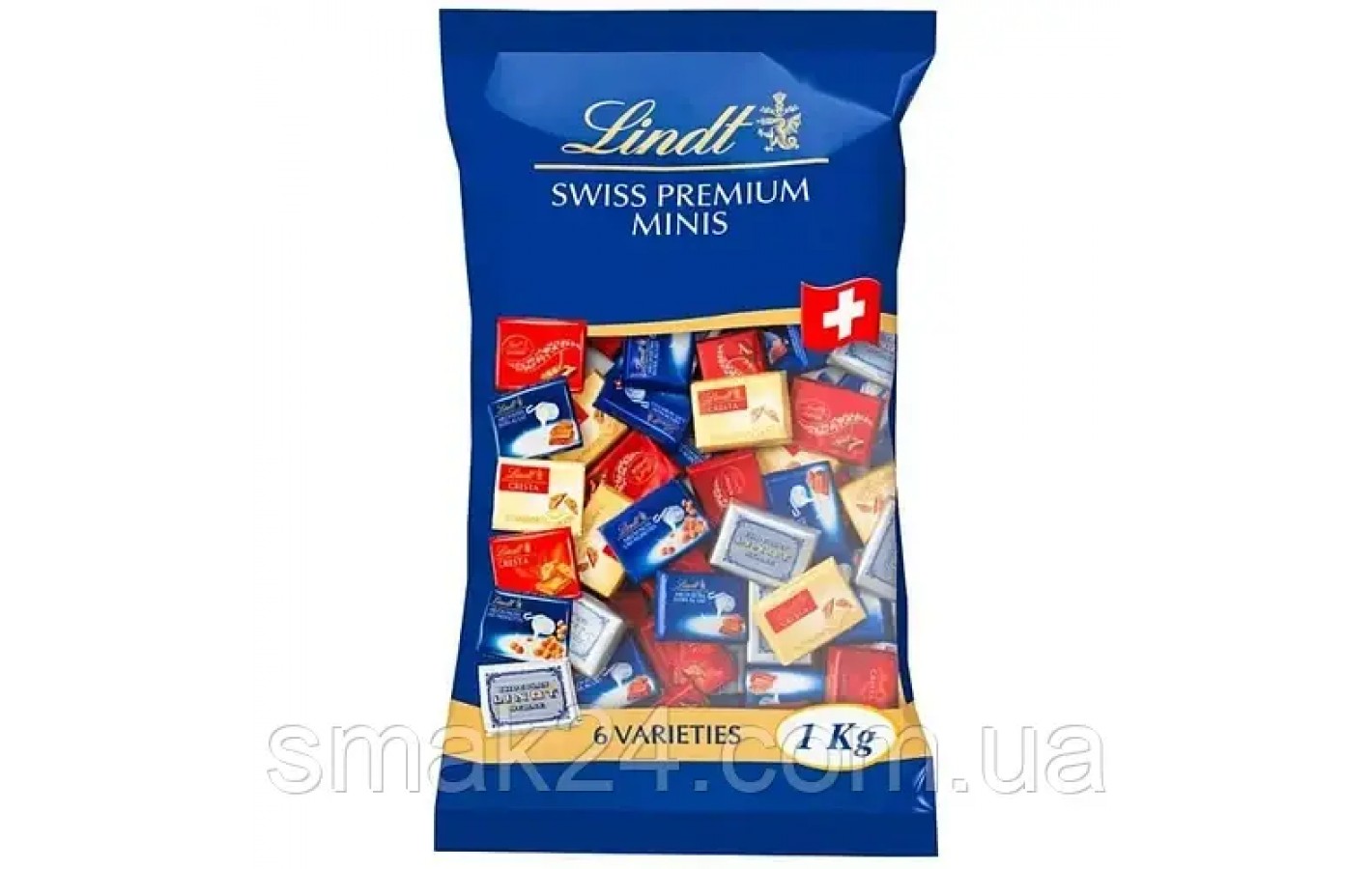 Швейцарські шоколадки Асорті Lindt Swiss Premium 6 видів 1 кг (155шт) Швейцарія