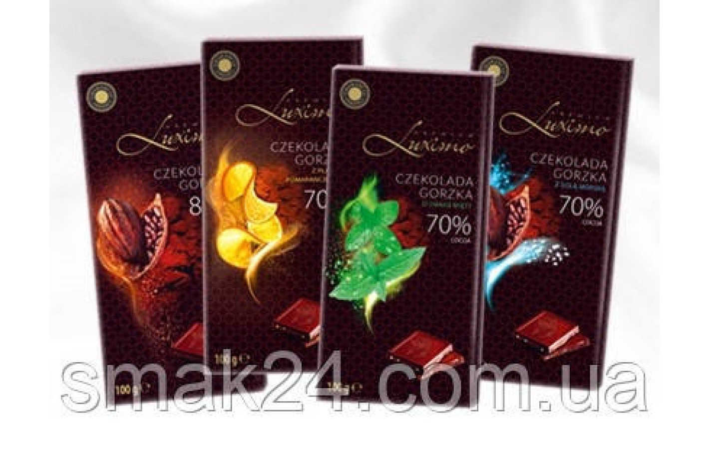 Шоколад черный Luximo Premium с черникой 70 % какао Польша 100г.