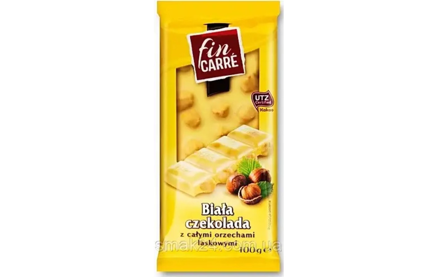 Шоколад білий Nut Fin Carre з цільним лісовим горіхом Німеччина 100 г