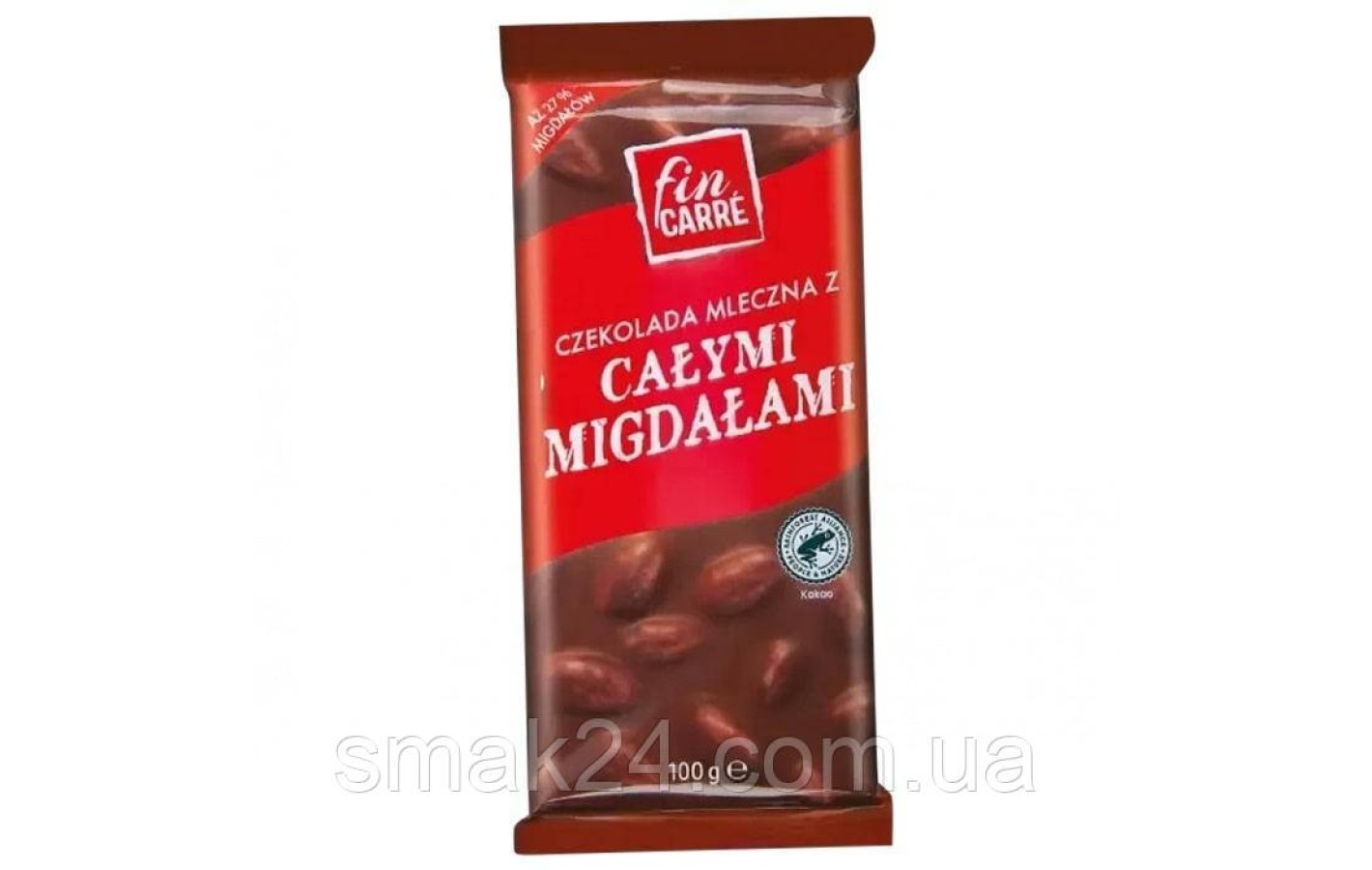 Шоколад молочний з цільним мигдалем Fin Carre 100г Німеччина