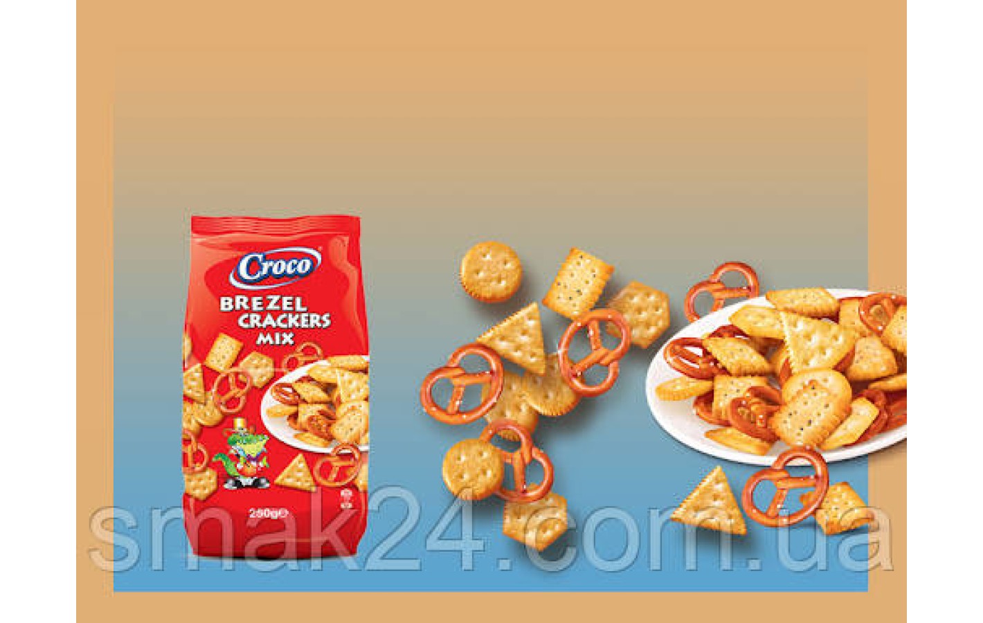 Ассорти крекеров и кренделей  Croco Brezel Crackers Mix 250 г Румыния