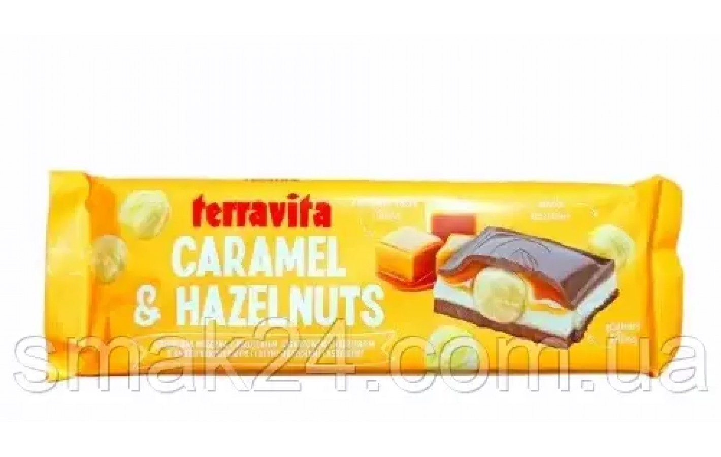 Шоколад молочний з Карамеллю і фундуком Terravita Caramel & Hazelnuts 235 г Польща