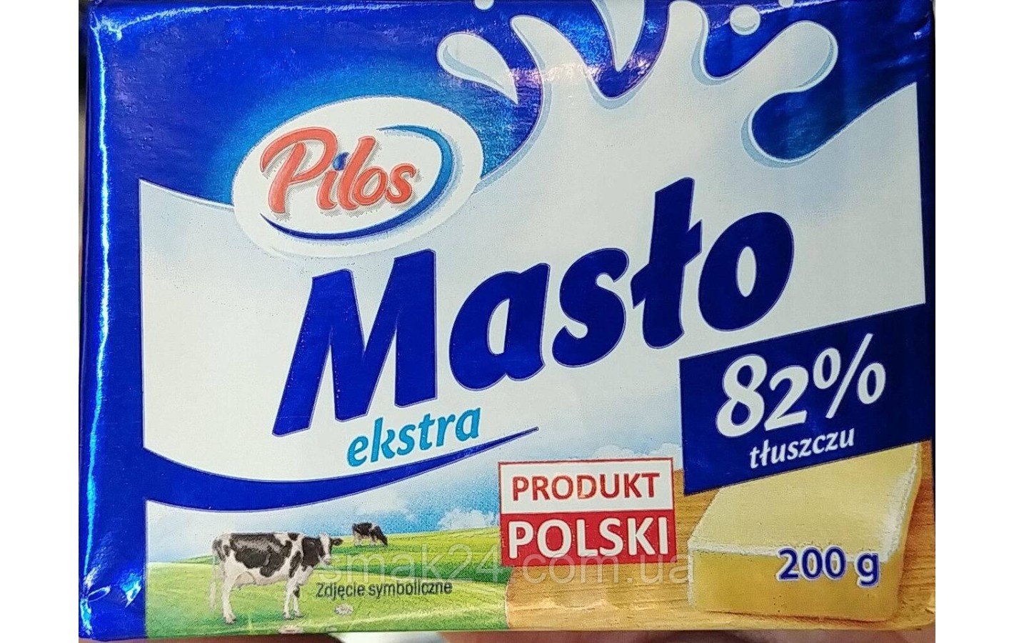 Масло сливочное 82% Pilos Maslo Ekstra  200г Польша