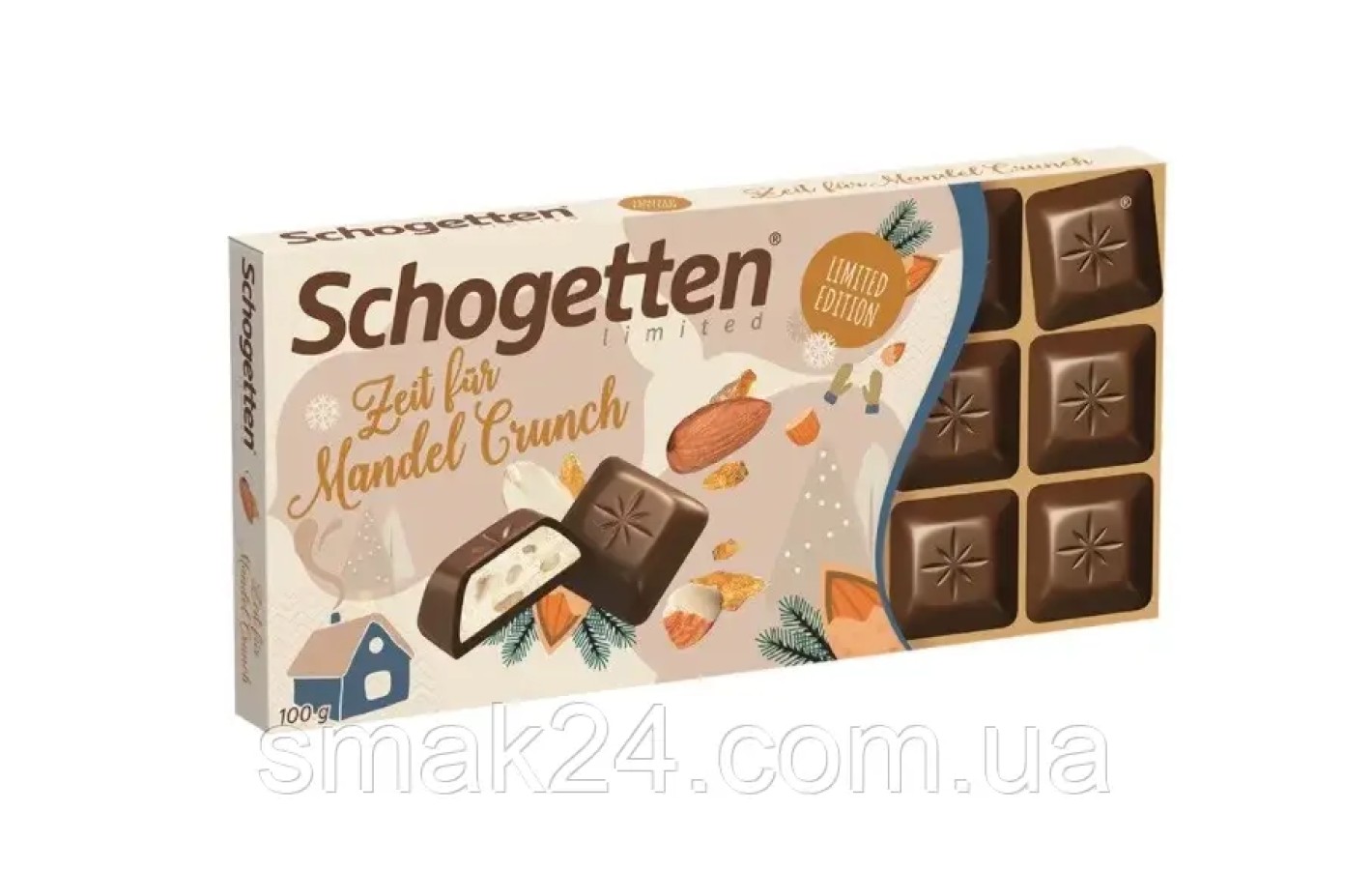 Шоколад молочний Мигдальні Кранчі Schogetten Almond Crunch Німеччина 100г