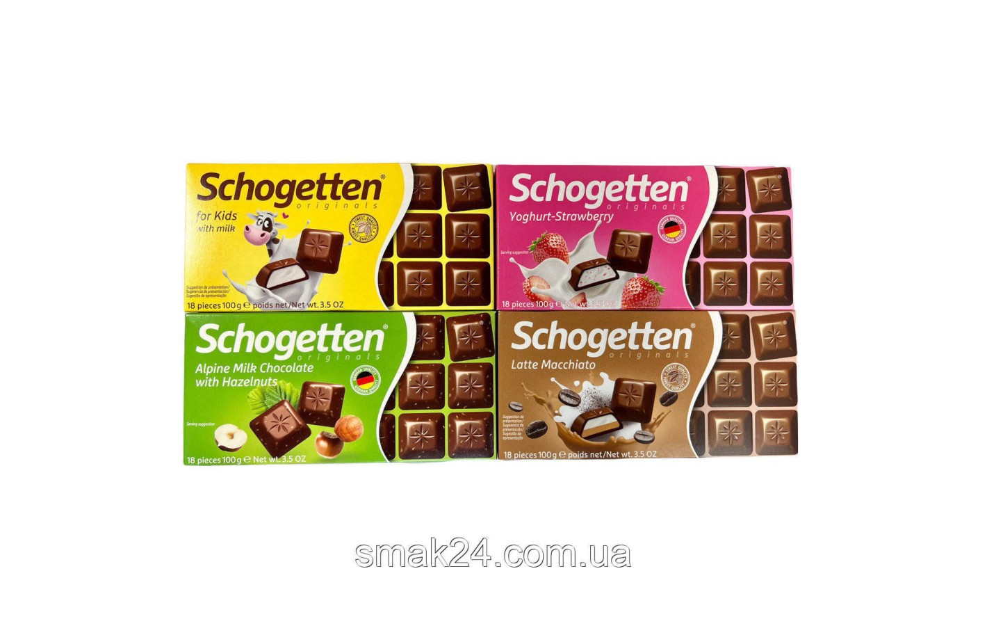 Шоколад Schogetten (Шогеттен) 4шт х100г Німеччина