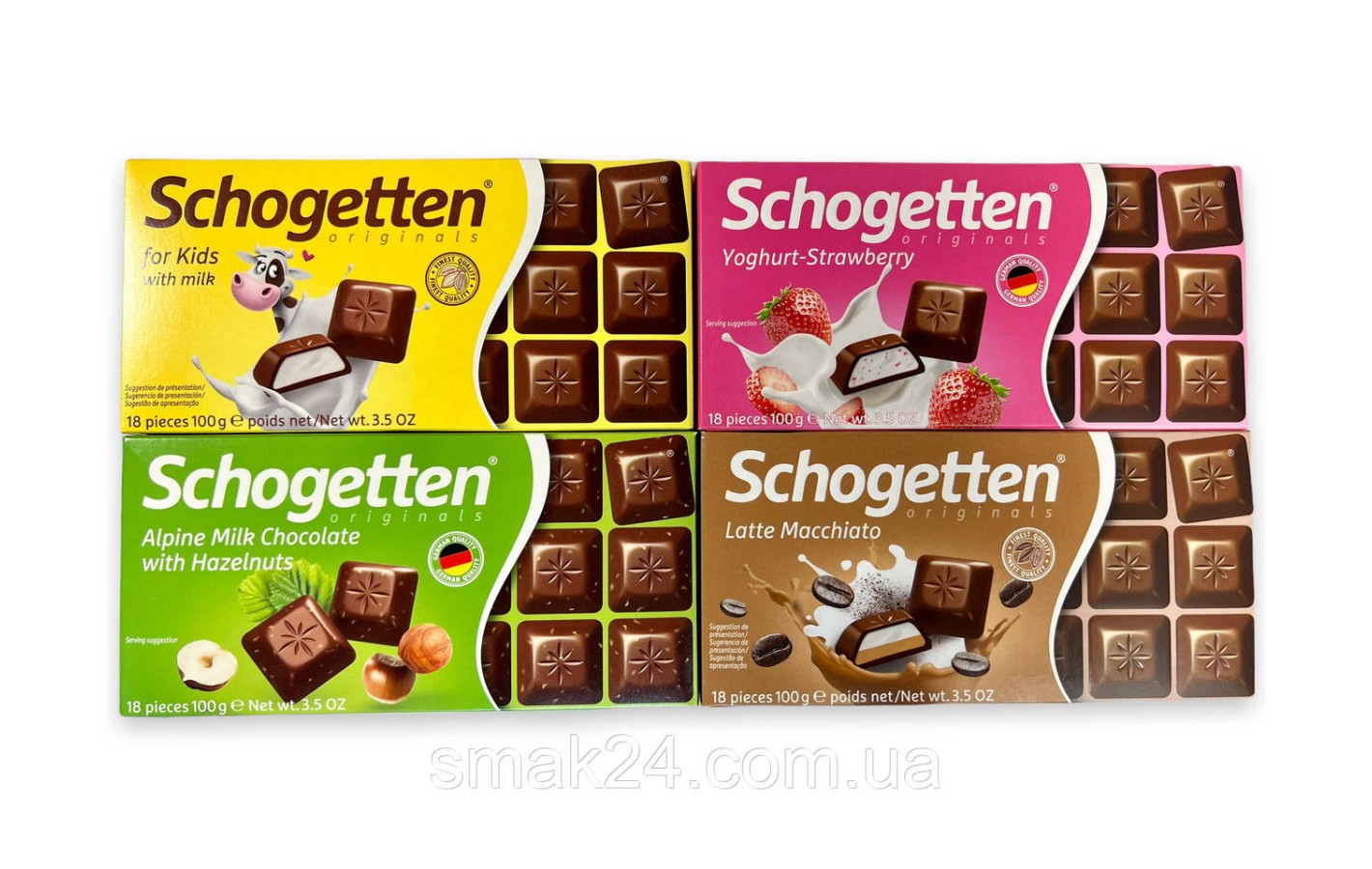 Шоколад Schogetten (Шогеттен) 4шт х100г Німеччина