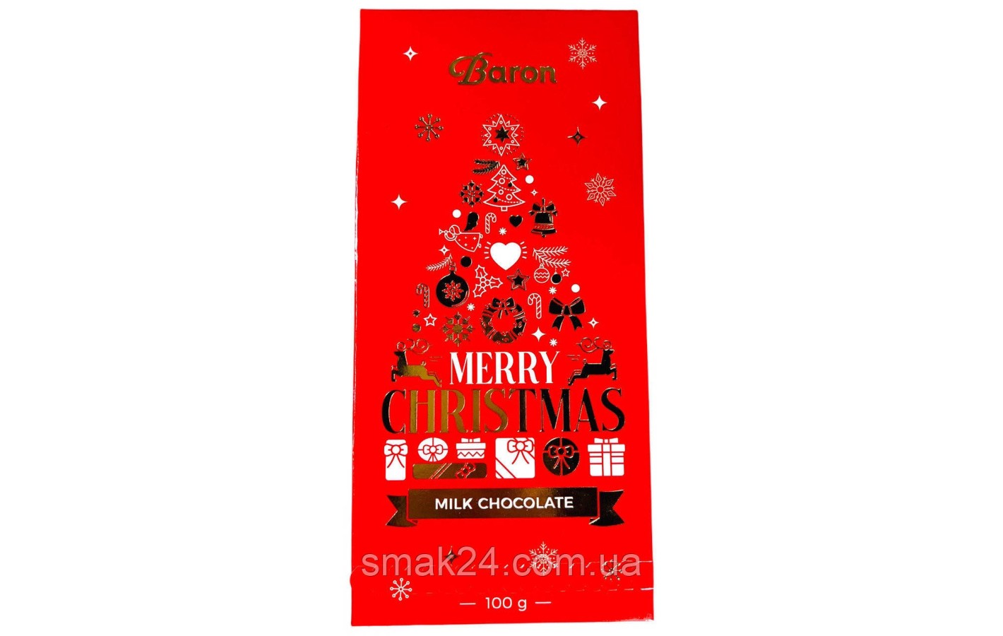Шоколад молочный  Рождество Baron Merry Christmas Польша 100г