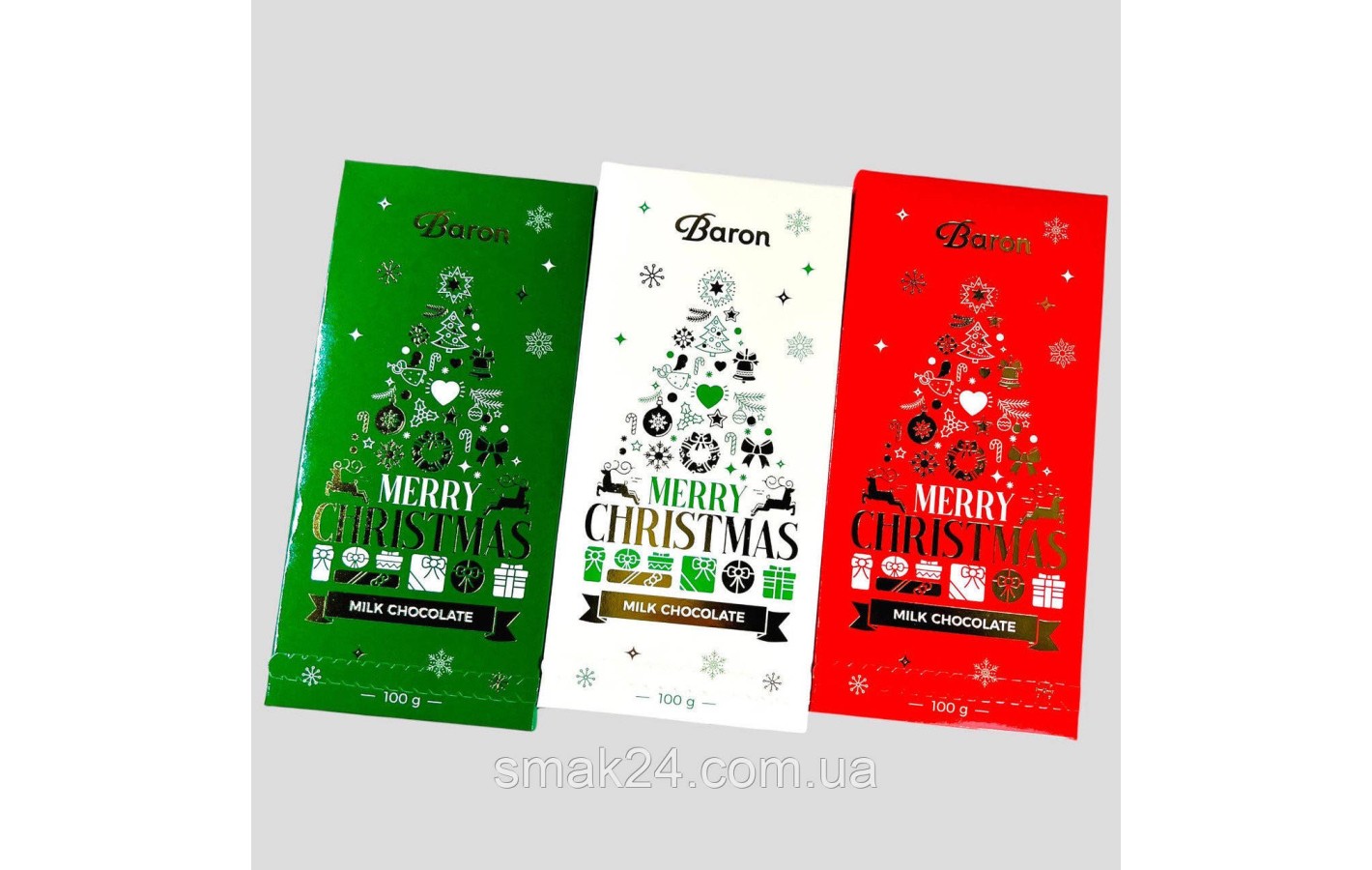 Шоколад молочный  Рождество Baron Merry Christmas Польша 100г