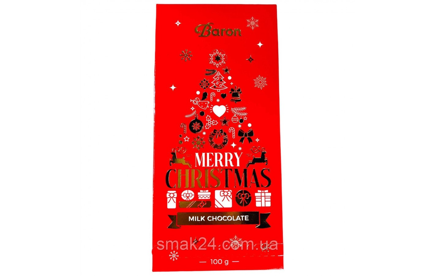 Шоколад молочный  Рождество Baron Merry Christmas Польша 100г