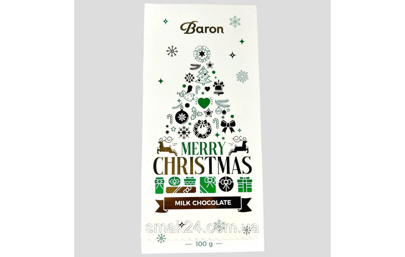 Шоколад молочный  Рождество Baron Merry Christmas Польша 100г