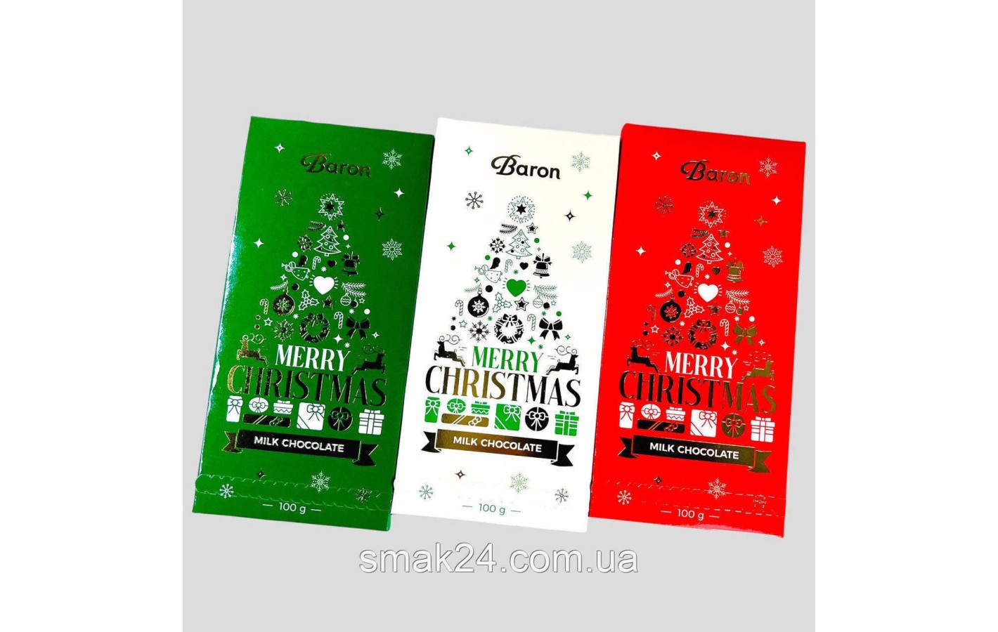 Шоколад молочный  Рождество Baron Merry Christmas Польша 100г
