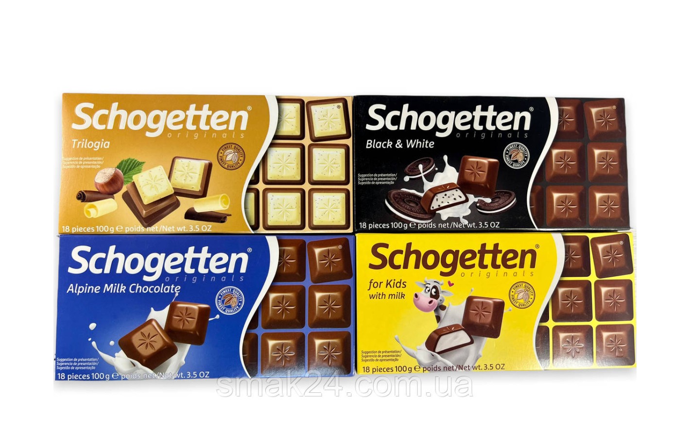 Шоколад Schogetten (Шогеттен) 4шт х100г Німеччина