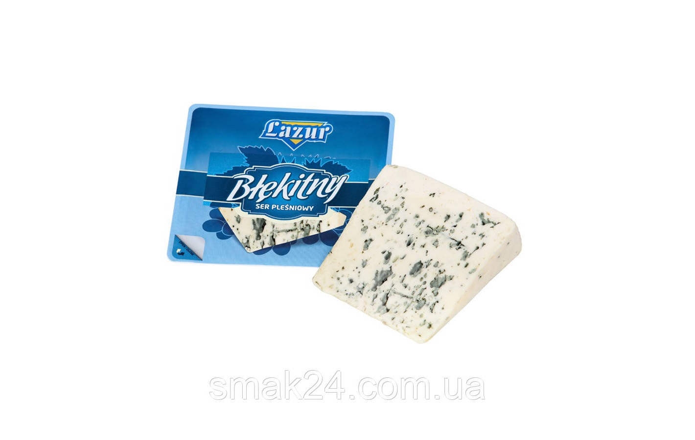 Сыр c голубой плесенью в пластинах  Lazur Ser Srebrzysty Plastry 100 г Польша