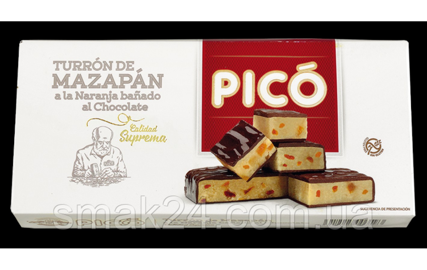 Туррон Марципанова нуга з апельсином у шоколаді Pico Mazapan a la Naranja banado al Chocolate 200 г Іспанія
