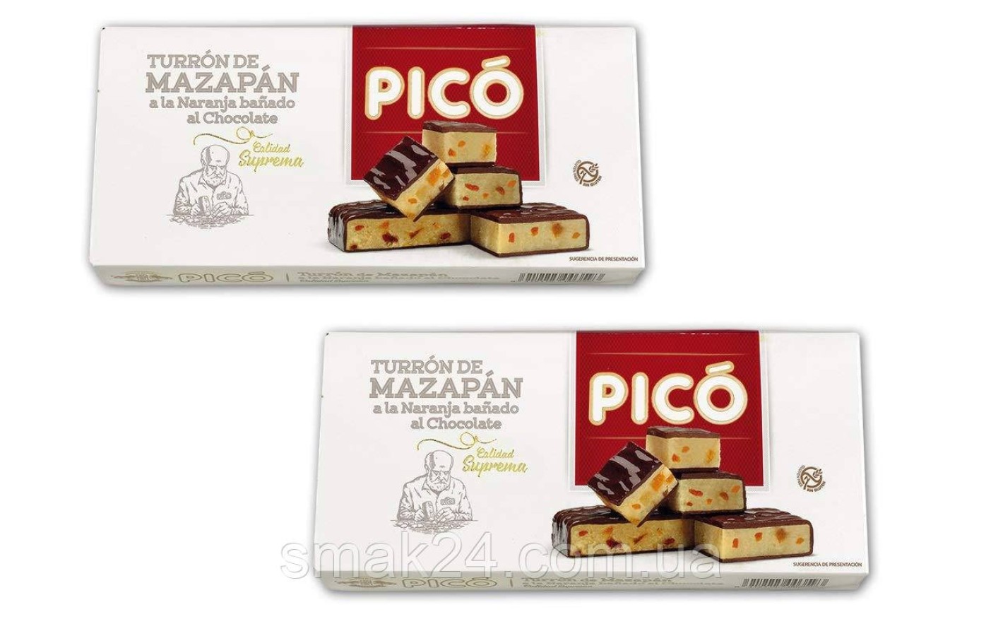 Туррон Марципанова нуга з апельсином у шоколаді Pico Mazapan a la Naranja banado al Chocolate 200 г Іспанія