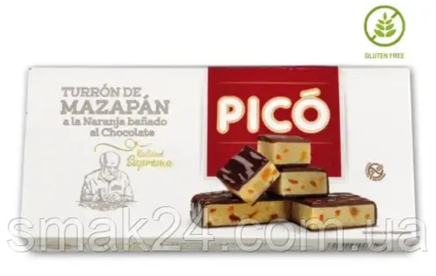 Туррон Марципанова нуга з апельсином у шоколаді Pico Mazapan a la Naranja banado al Chocolate 200 г Іспанія