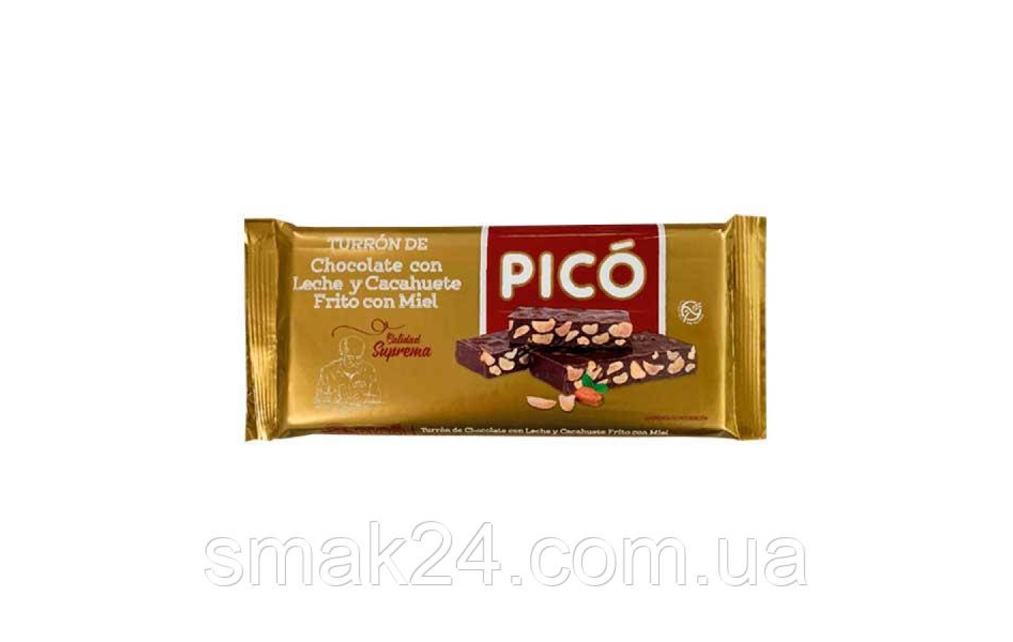 Туррон (Нуга) з молочного шоколаду і смаженого арахісу Pico Turron de chocolate con leche 200 г Іспанія