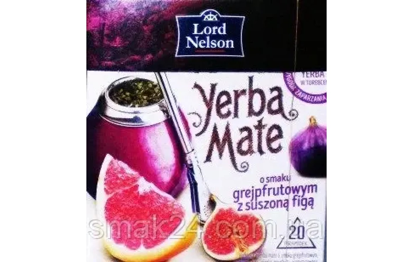 Чай со вкусом Грейпфрута и Инжира Lord Nelson Yerba Mate o smaku Grejpfrutowym z Suszona Figa  20пакет. Польша