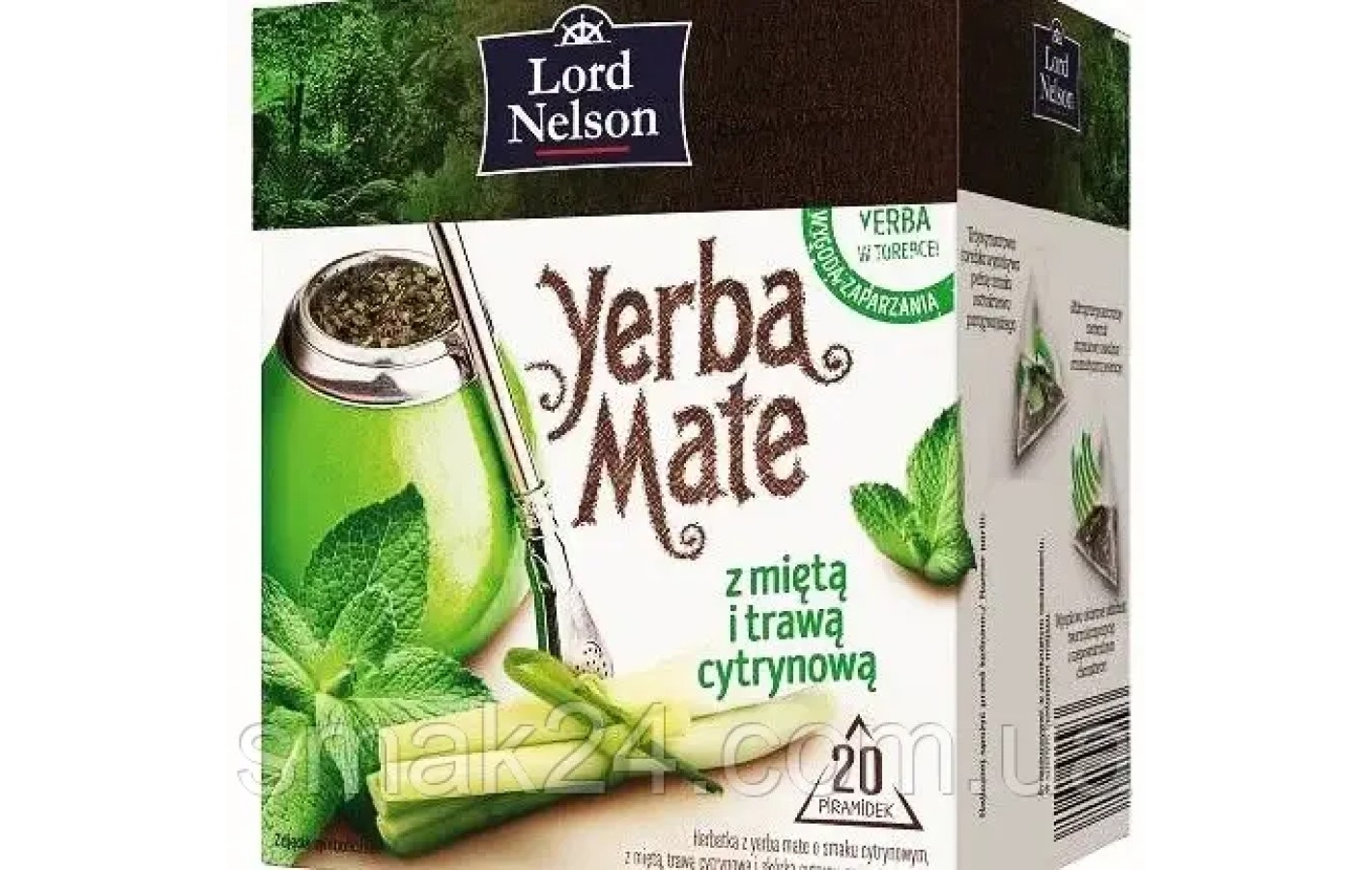 Чай со вкусом Мандарина Lord Nelson Yerba Mate o smaku Mandarynki  20пакет. Польша