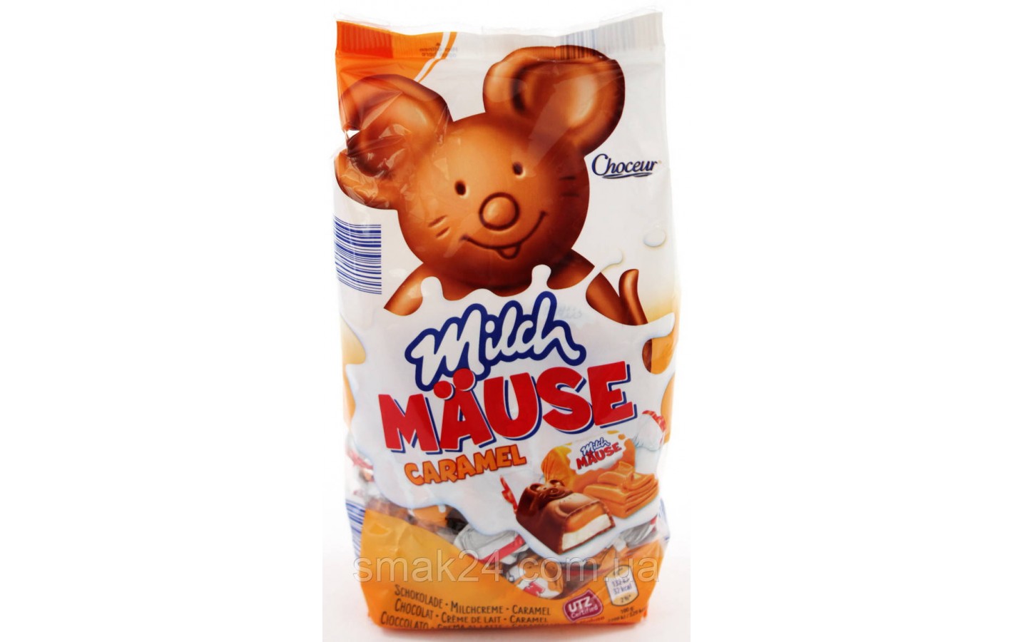 Шоколадные конфеты с клубнично-сливочной начинкой Choceur Milch Mause Erdbeere 210г Германия