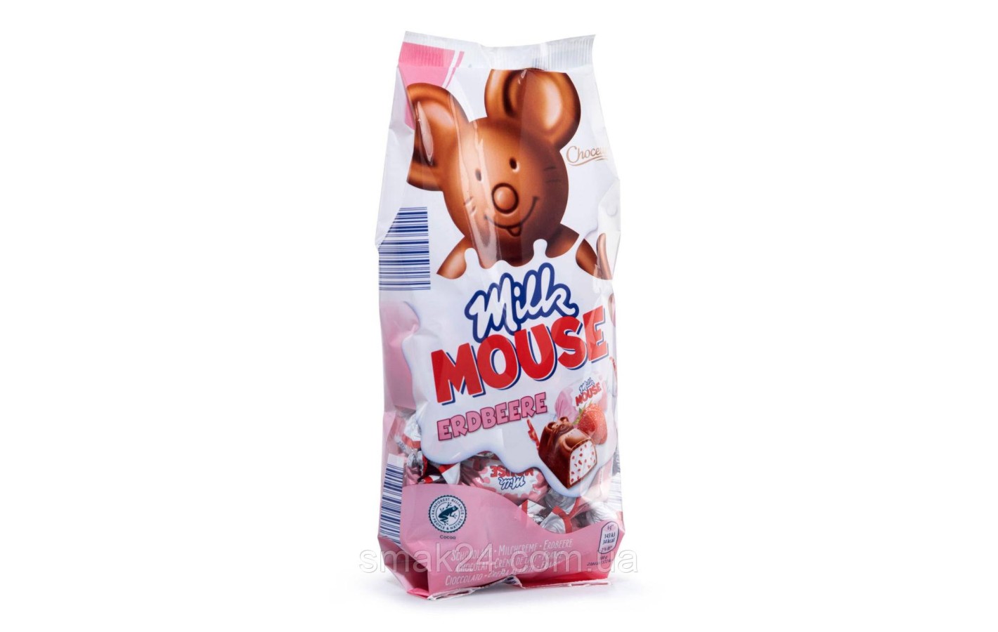 Шоколадные конфеты с клубнично-сливочной начинкой Choceur Milch Mause Erdbeere 210г Германия