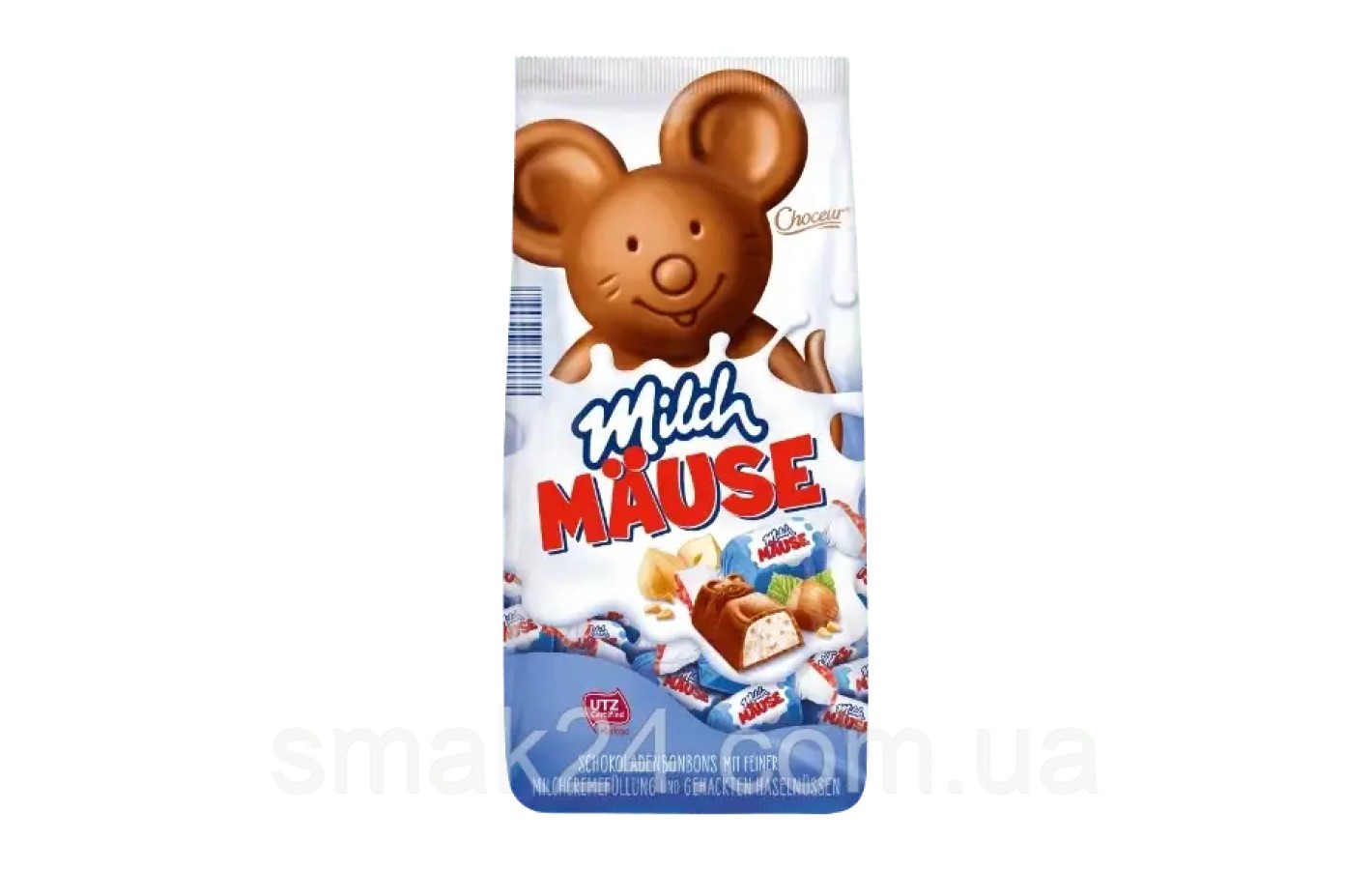 Шоколадные конфеты с орехово-сливочной начинкой Choceur Milch Mause Hazelnuss 210г Германия