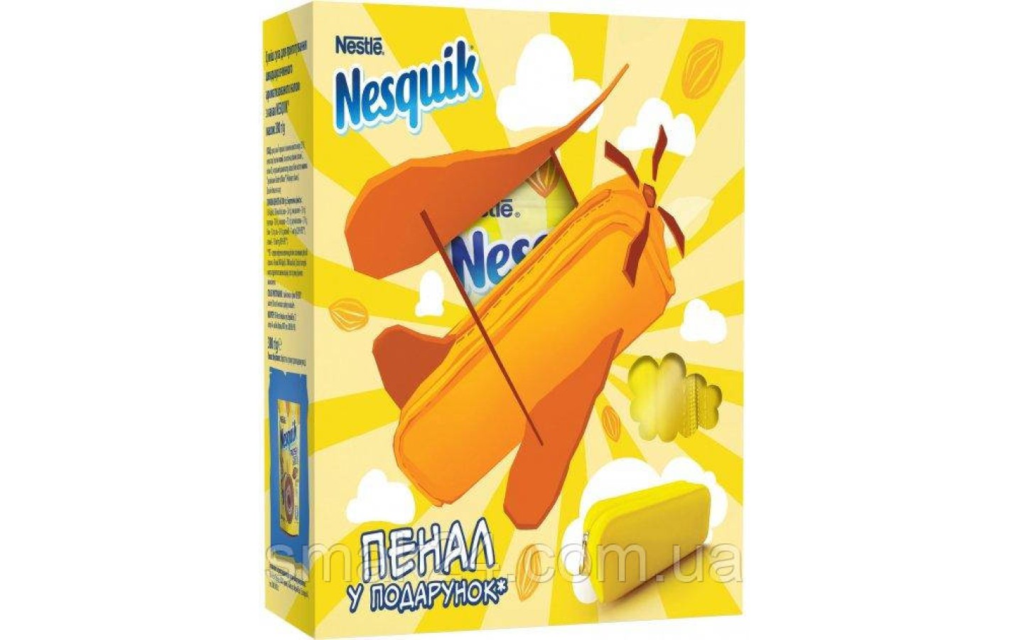 Какао Nestle Nesquik + ПЕНАЛ У ПОДАРУНОК 455 г (380 г + 75 г) г ж,б Швейцарія