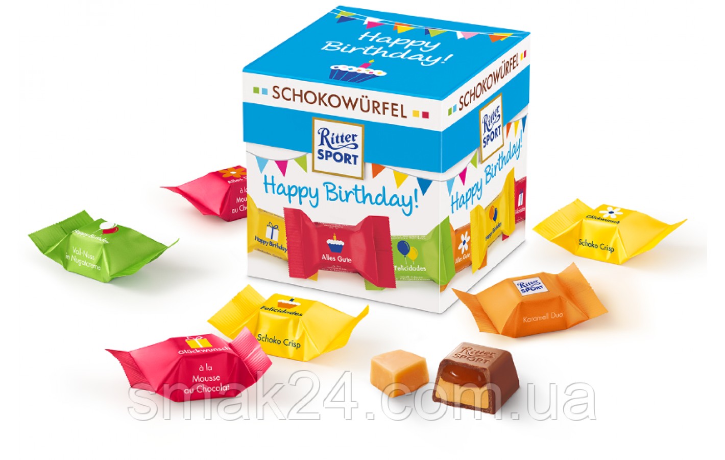 Мини-шоколад Ritter Sport 3 вкуса Schokowurfel 192 г (24шт)  Германия