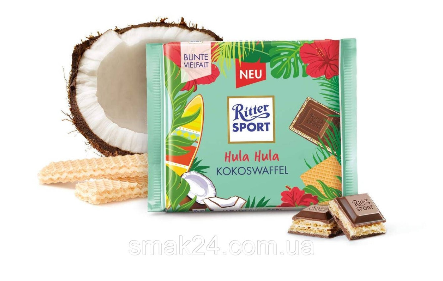 Шоколад Кокосовая вафля Ritter Sport Hula Hula Kokoswaffel 100г Германия
