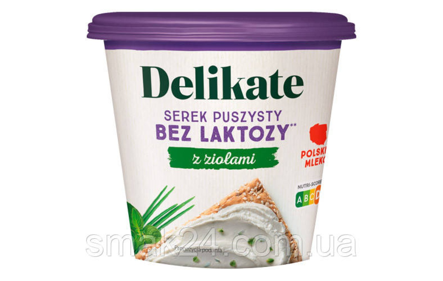 Сир-крем сирний БЕЗ ЛАСТОЗИ з зеленню (сирна намазка) Delikate serek Польща 150 г