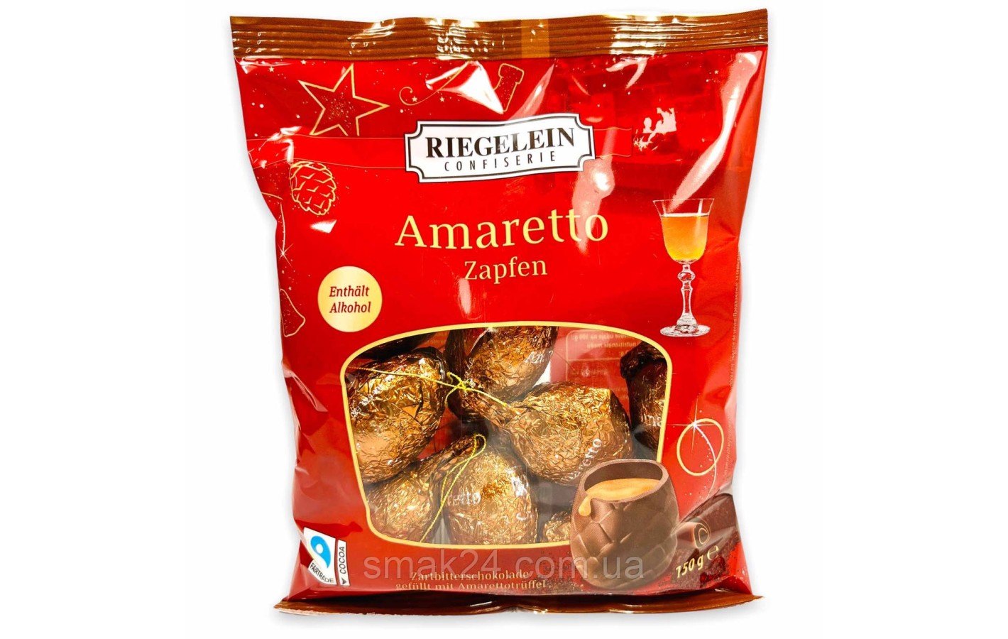 Шоколадные шишки с ликером Амаретто Riegelein knickebein zapfen 150г Германия