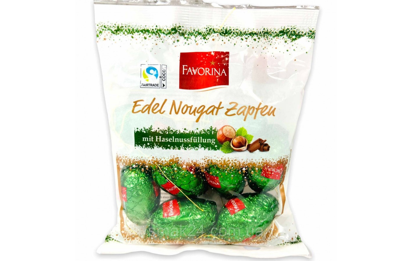 Шоколадные шишки с начинкой миндальная нуга Favorina edel nougat zapfen 150г Германия