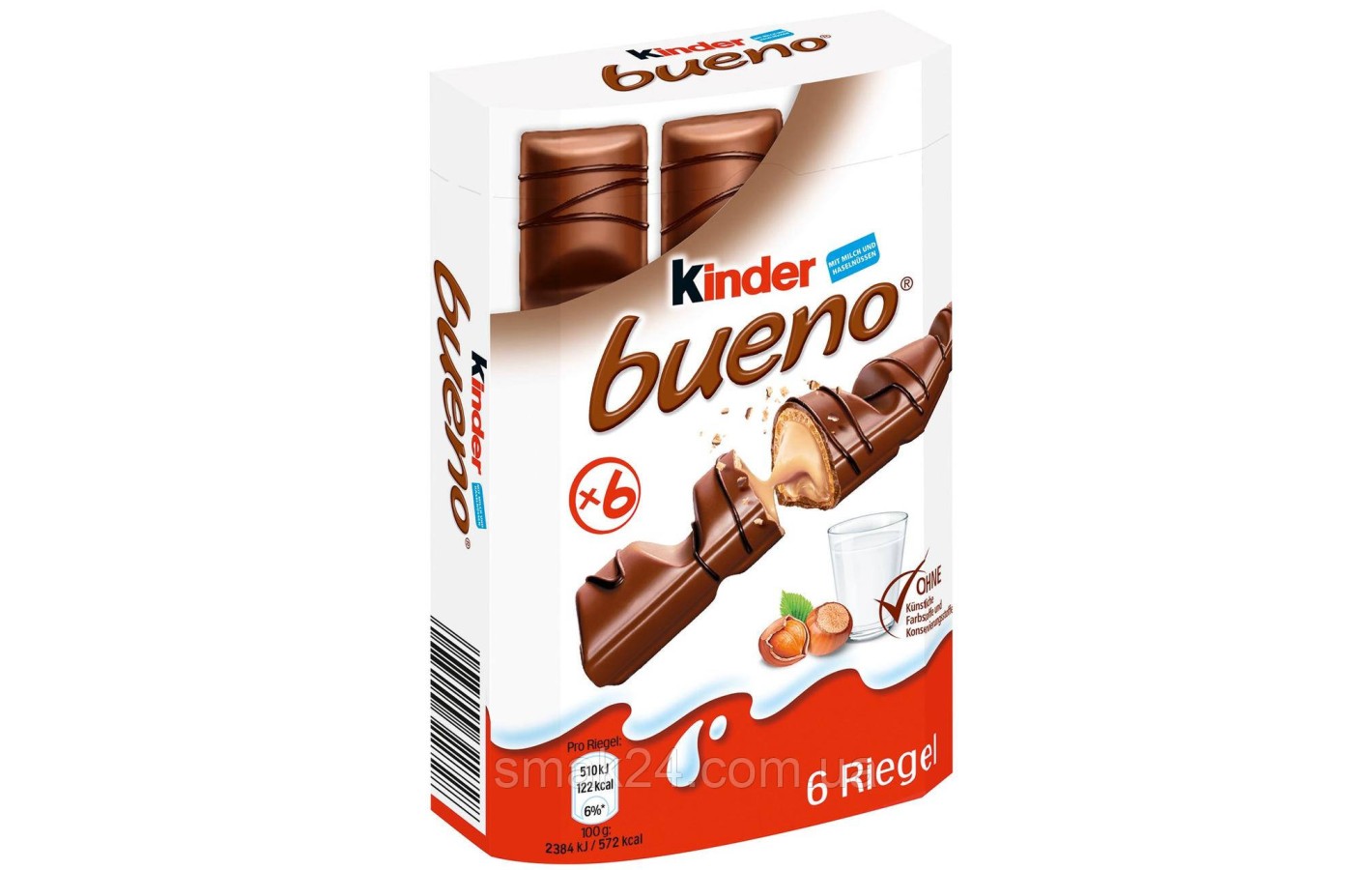 Шоколадный батончик Kinder  Bueno (6шт+2шт) 172г Германия