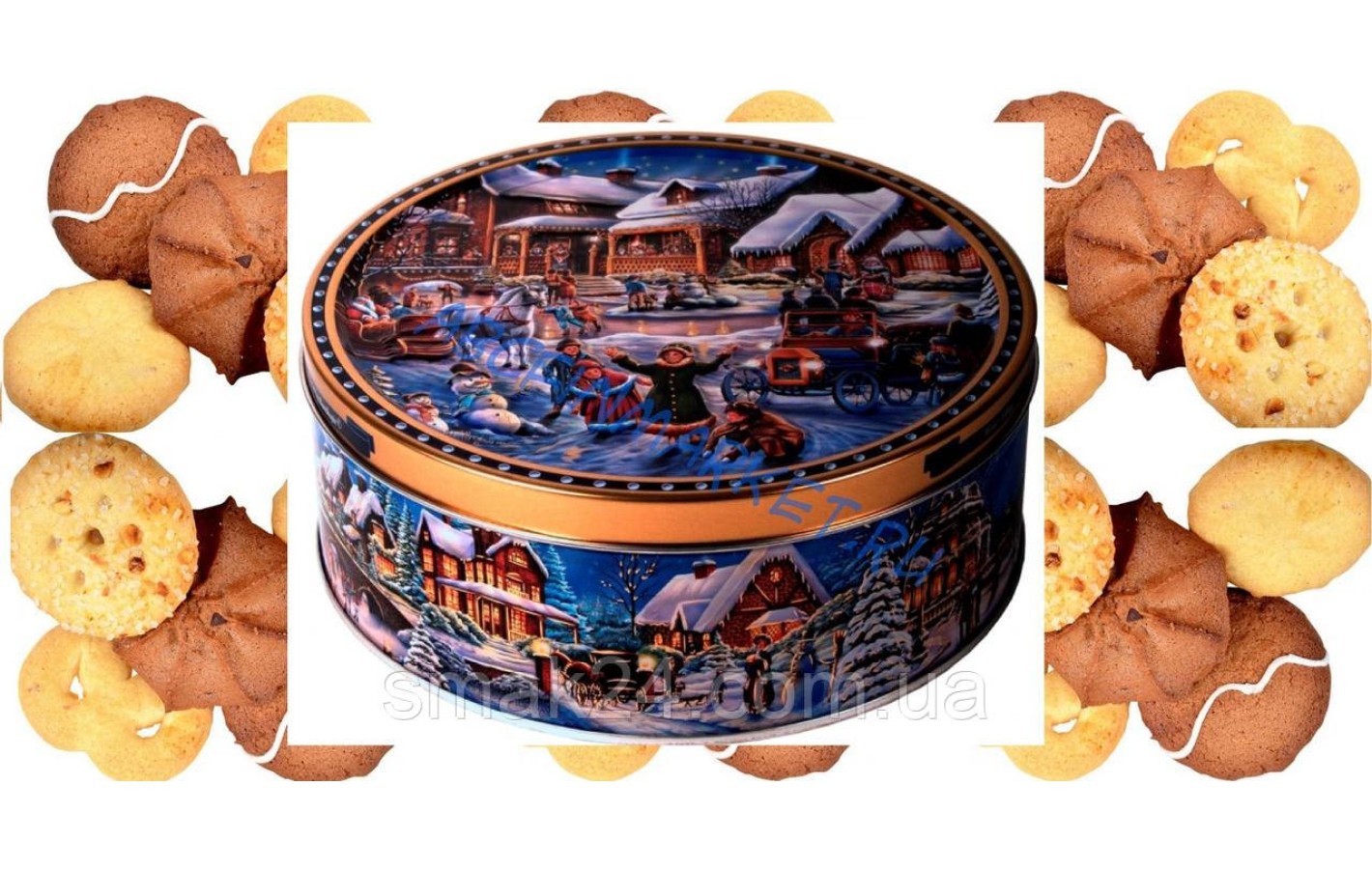 Печенье сливочное Ассорти Winter Village, в ж/б  340 г Дания