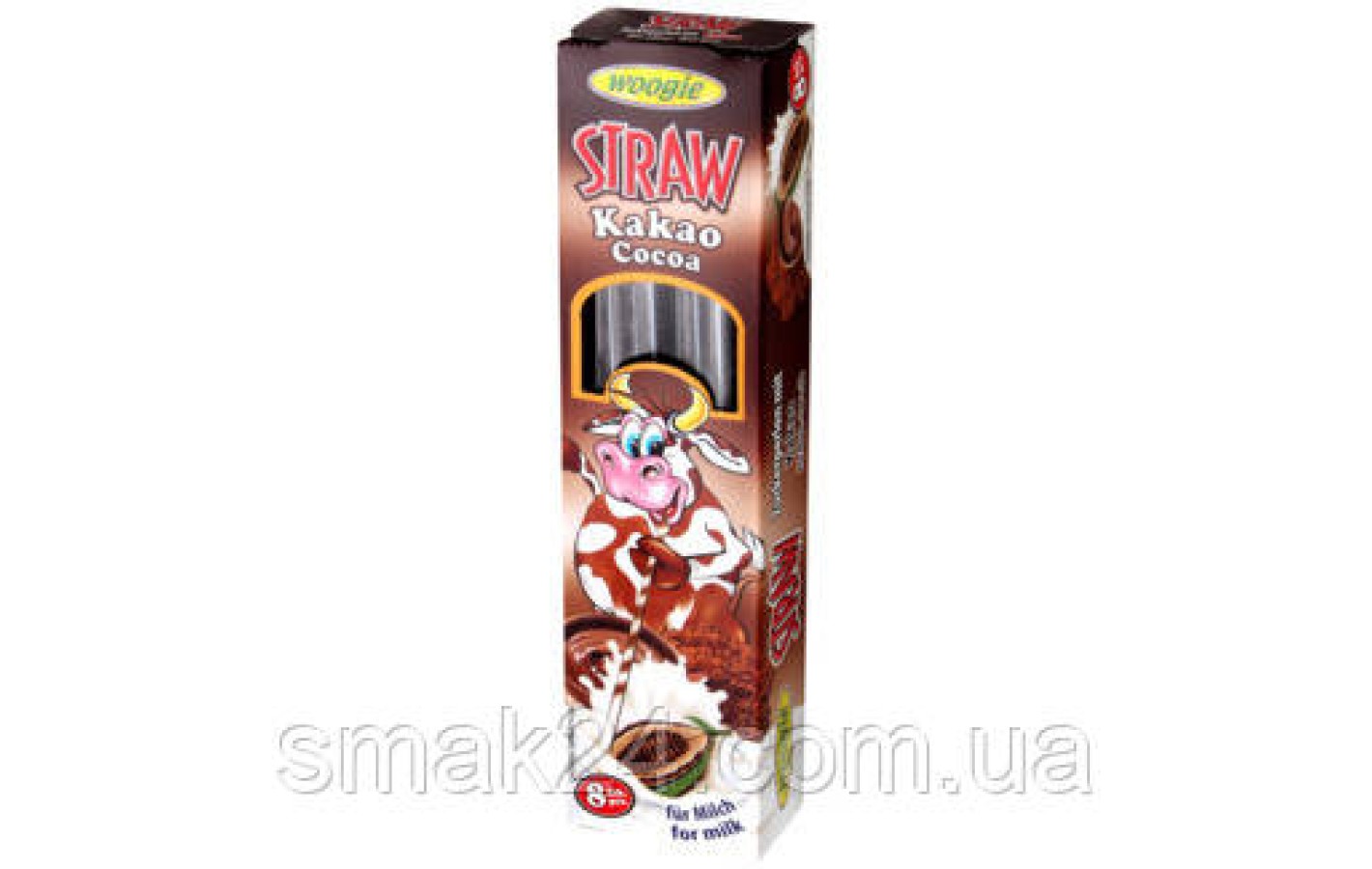 Трубочки для молока Шоколад Woogie Straws with Cocoa flavour (8шт.x4г) 32г Австрия
