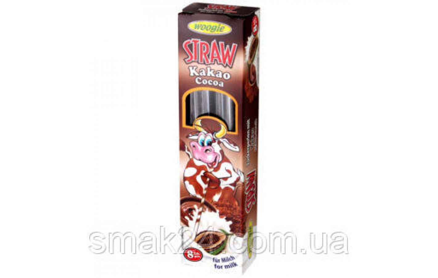 Трубочки для молока Ваніль Woogie Straws with Vanille flavour (8 шт.x4г) 32 г Австрія
