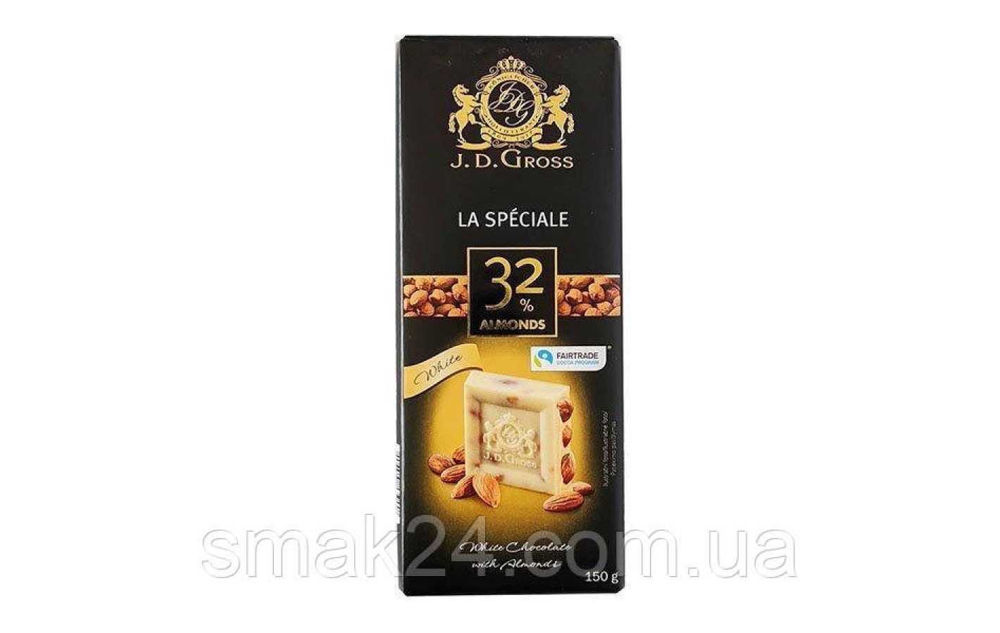 Шоколад білий з мигдалем J. D. Gross La Speciale Німеччина 150г
