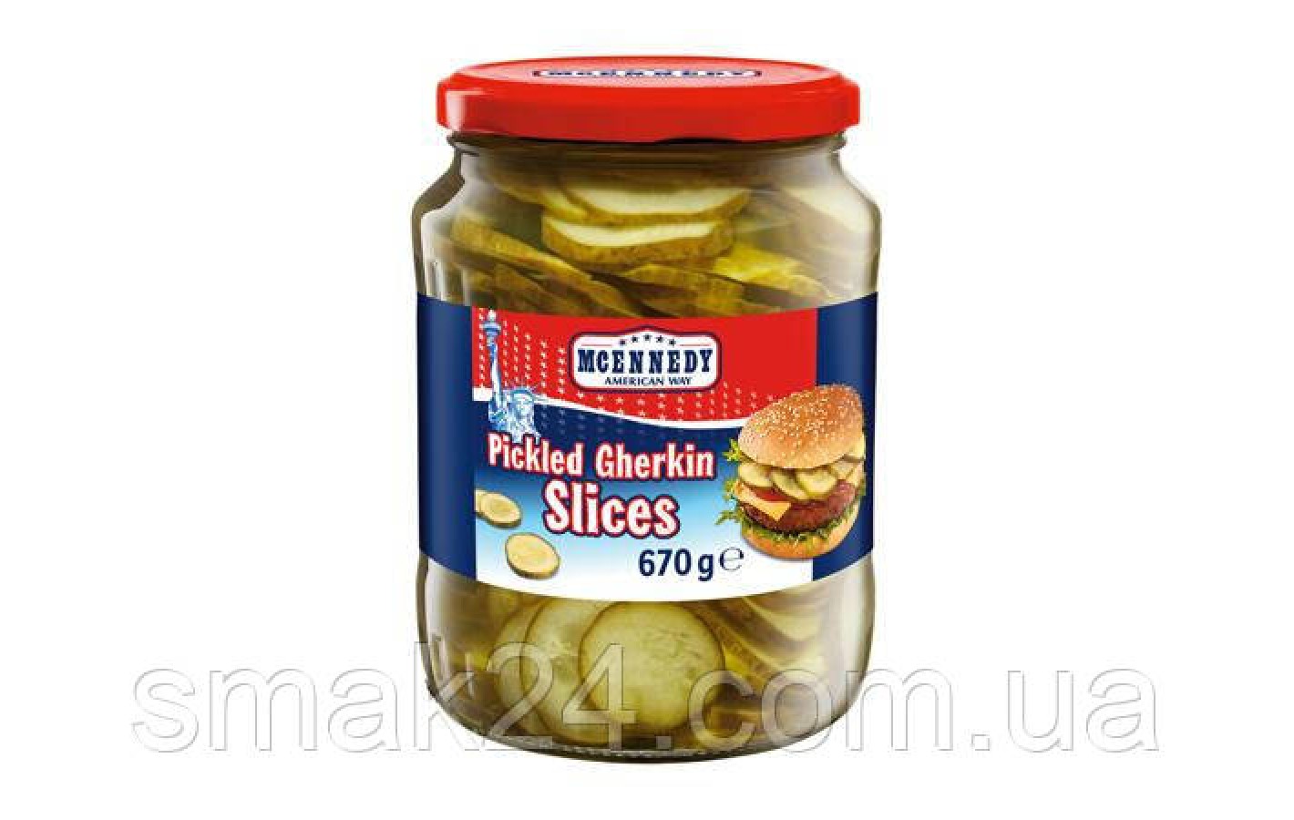 Огірки мариновані шматочками McEnnedy Pickled Gherkin Slices 670г/400г Польща