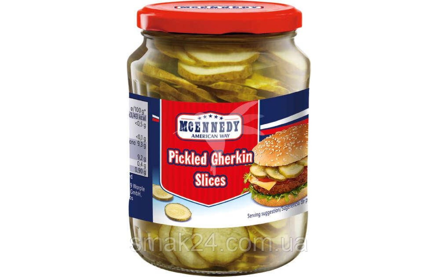 Огірки мариновані шматочками McEnnedy Pickled Gherkin Slices 670г/400г Польща