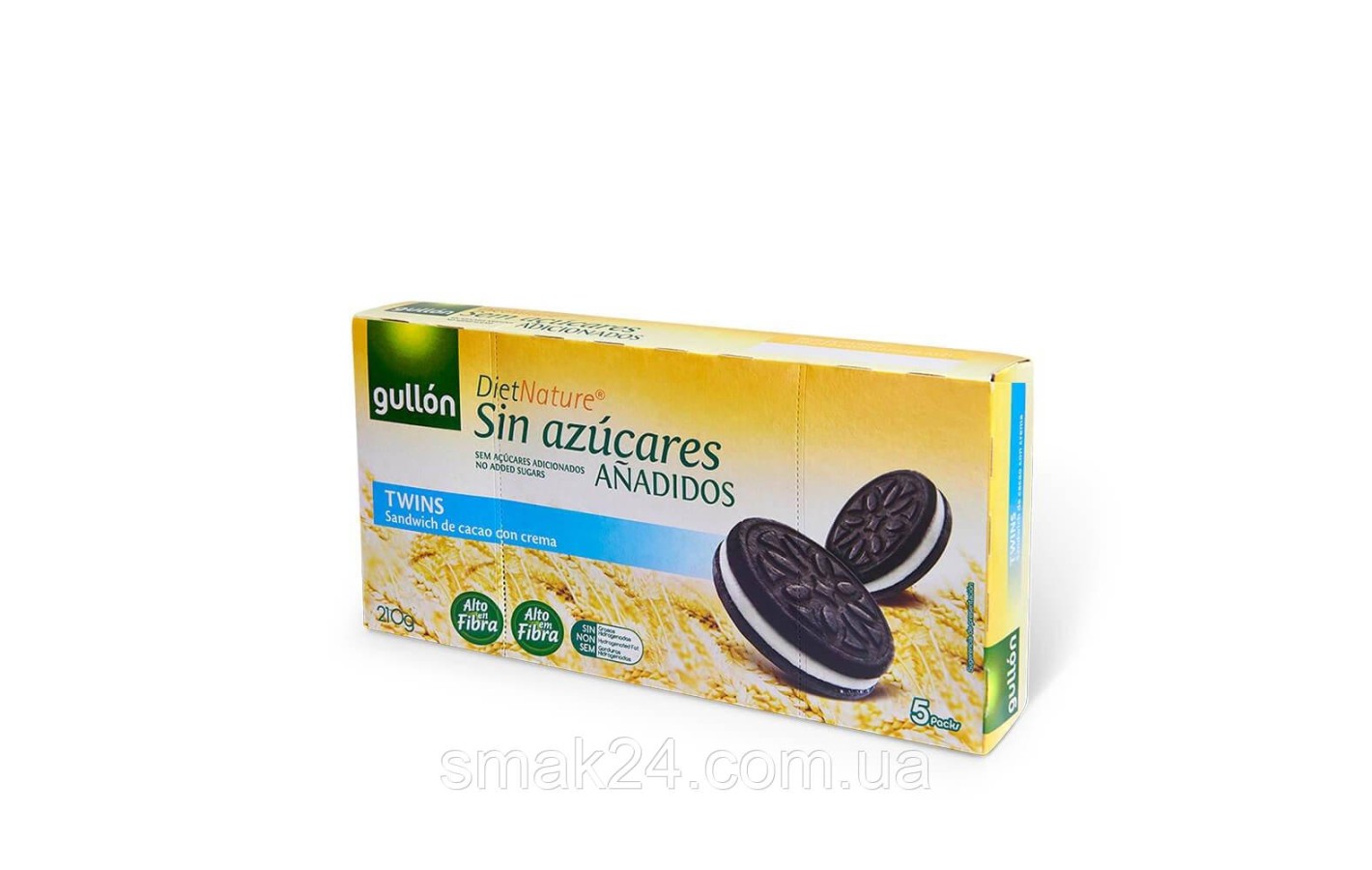 Печиво БЕЗ ЦУКРУ Какао сендвіч з кремом Gullon Diet Nature Sin Azucares Anadidos Twins 210г Іспанія