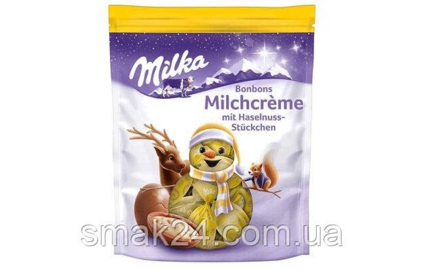 Шоколадні цукерки з кремом і лісовим горіхом Milka Bonbons Milchcreme 86 р Швейцарія
